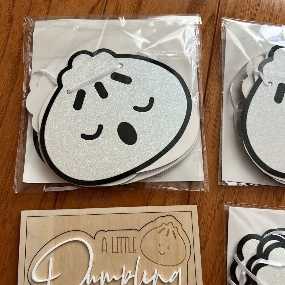 Baby Shower Dumpling Decorations - Banner and Cake Topper